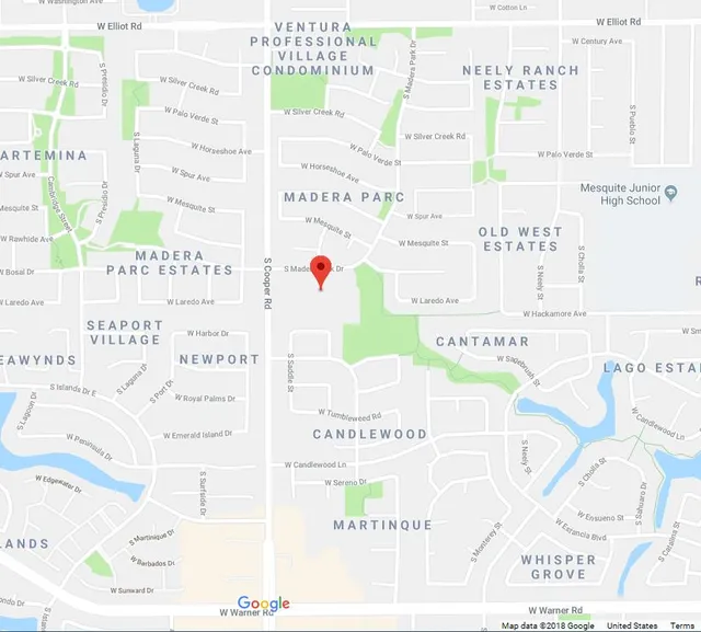 Map Location of First United Methodist Church of Gilbert at 331 S Cooper Road Gilbert AZ